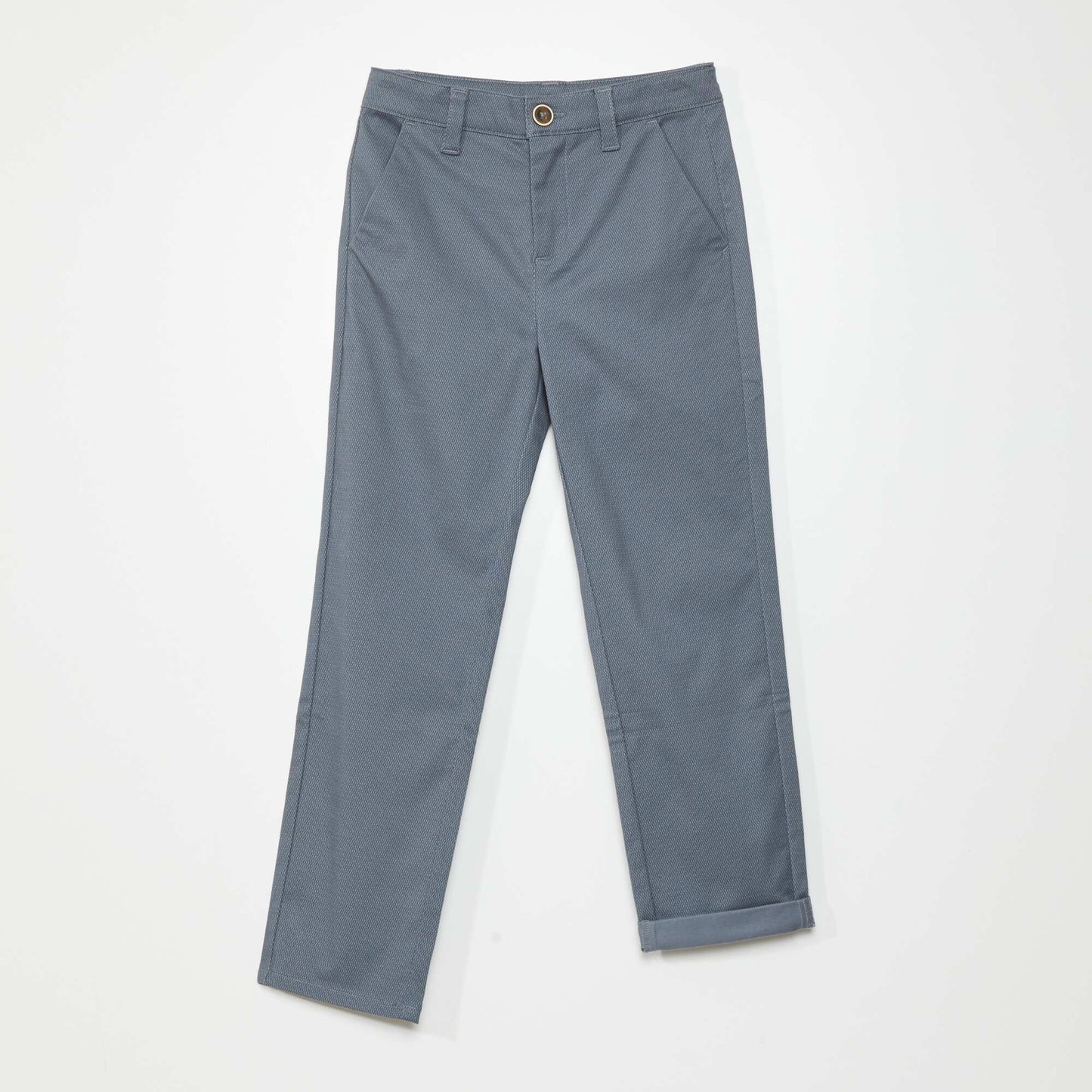 Pantalon chino motif textur Gris bleu