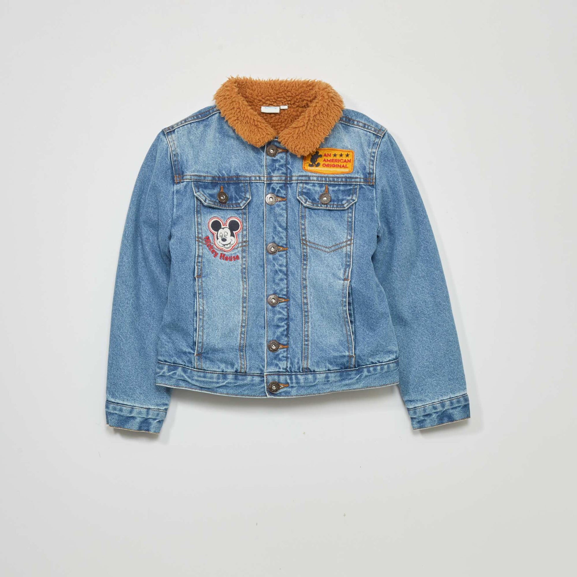 Veste denim 'Mickey' doublure sherpa Bleu
