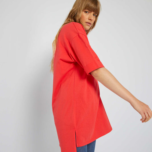 T-shirt long manches courtes Rouge