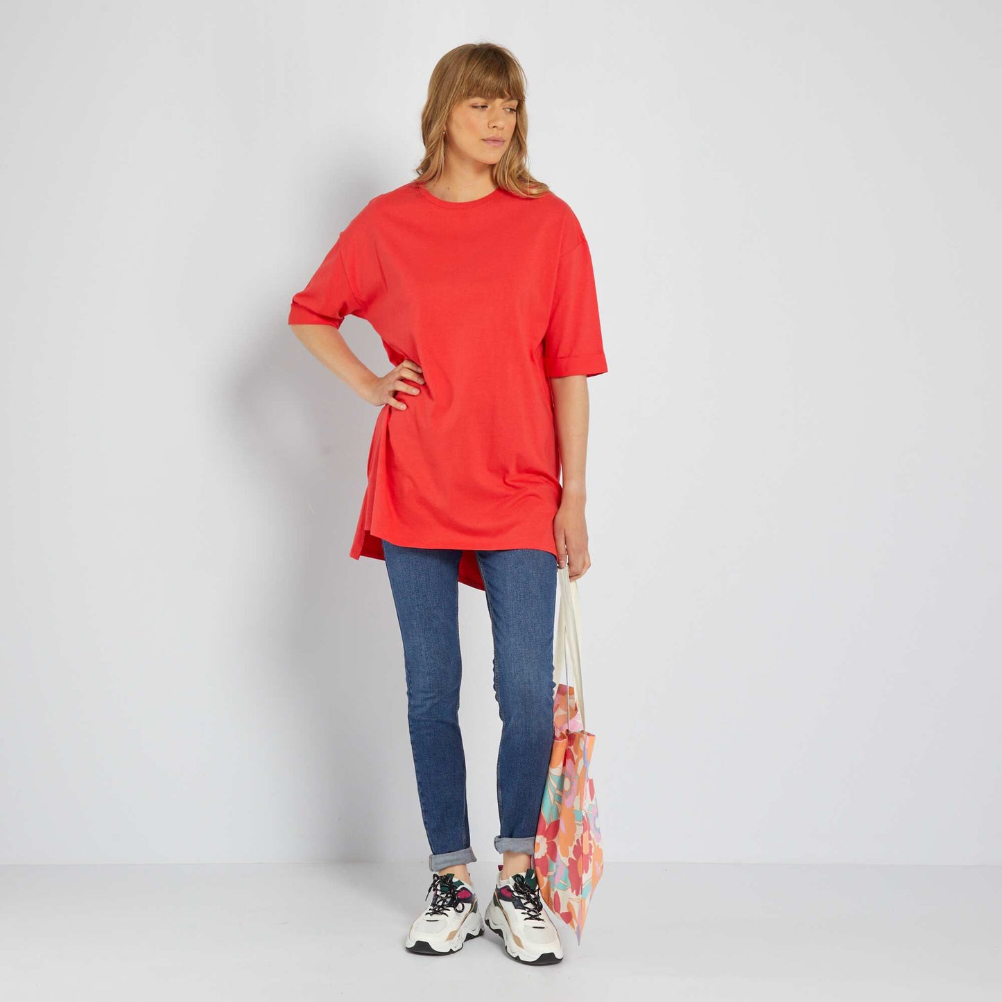 T-shirt long manches courtes Rouge