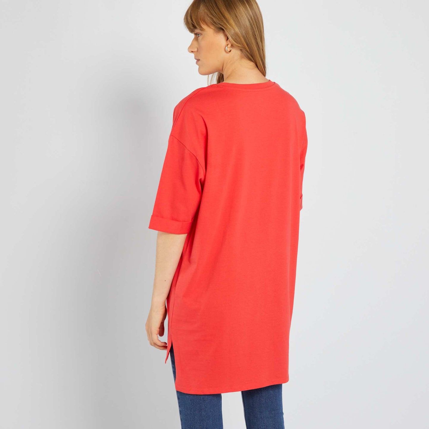 T-shirt long manches courtes Rouge