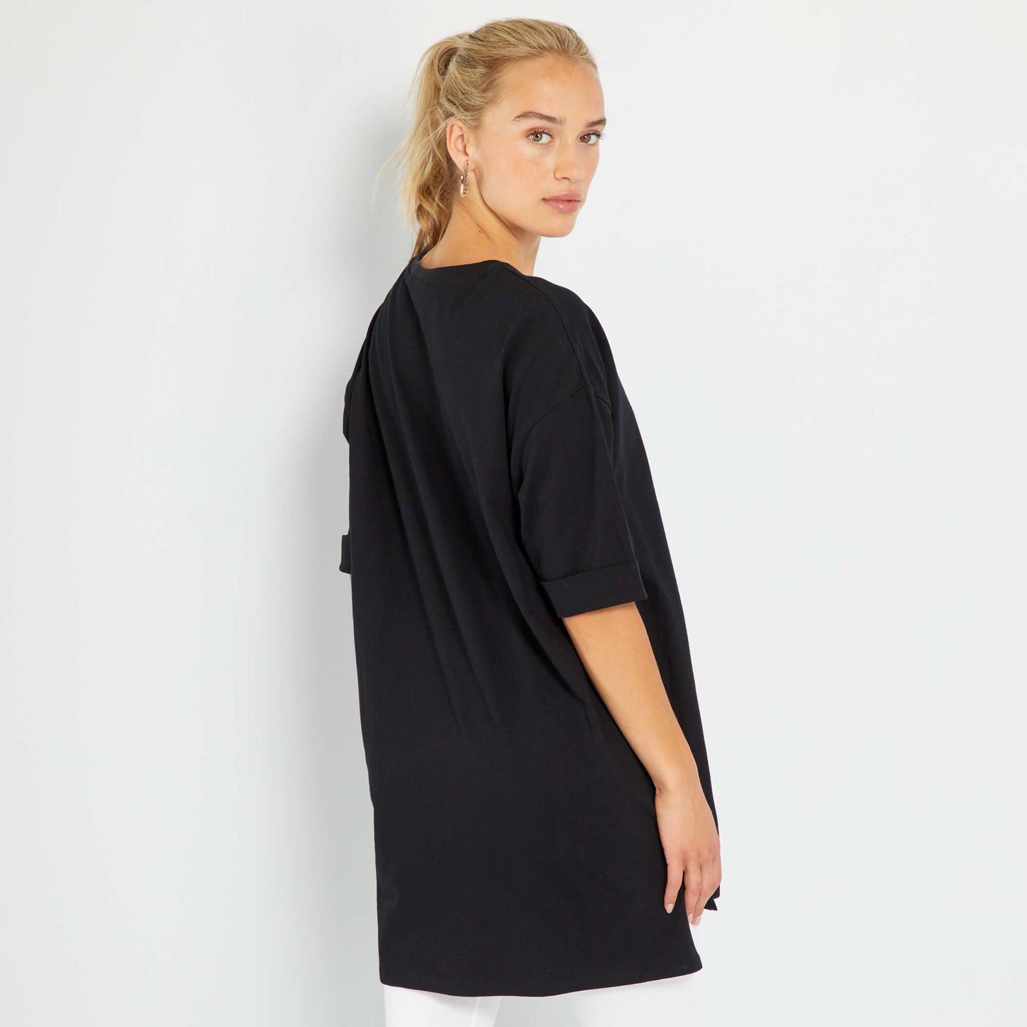 T-shirt long manches courtes Noir