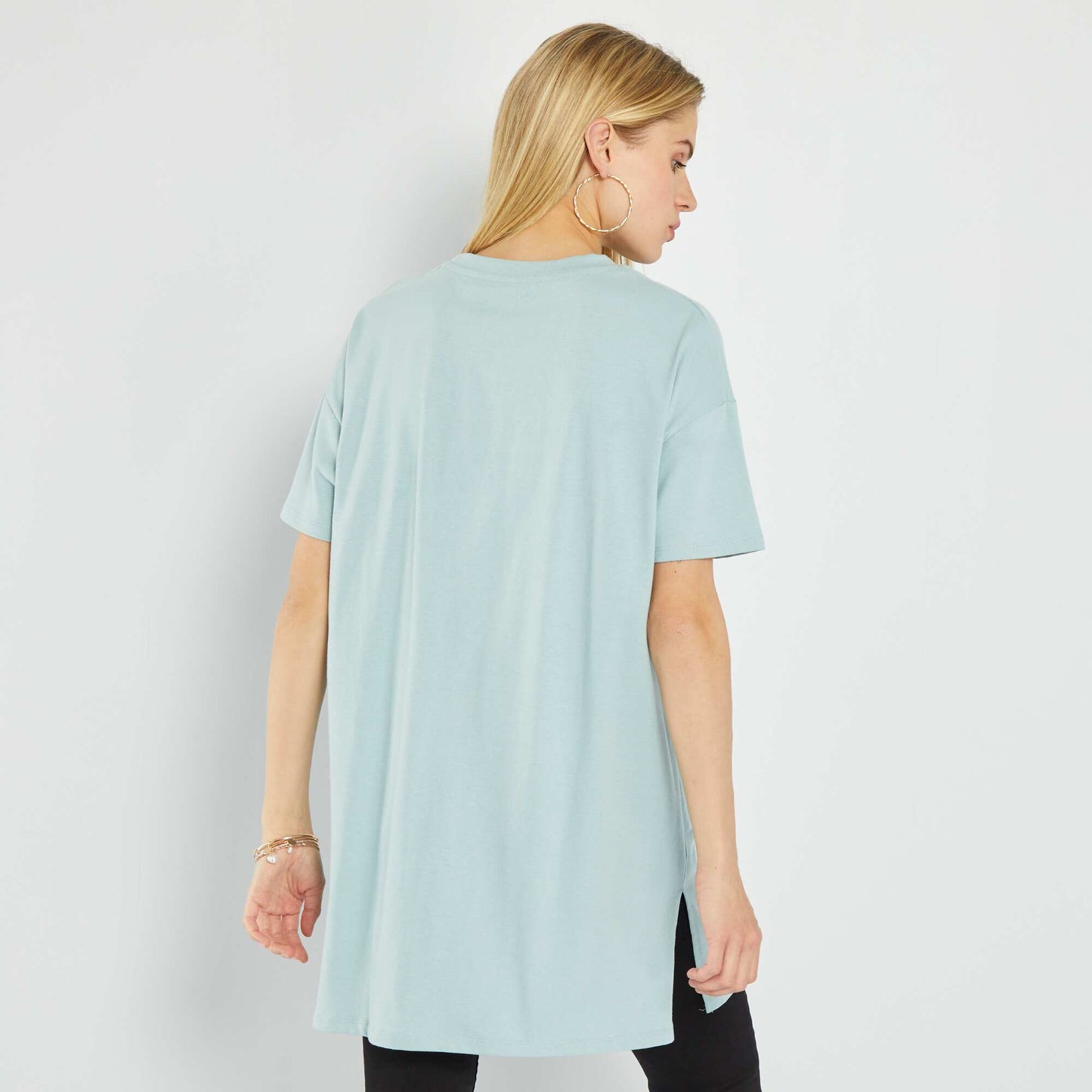 T-shirt uni manches courtes Bleu