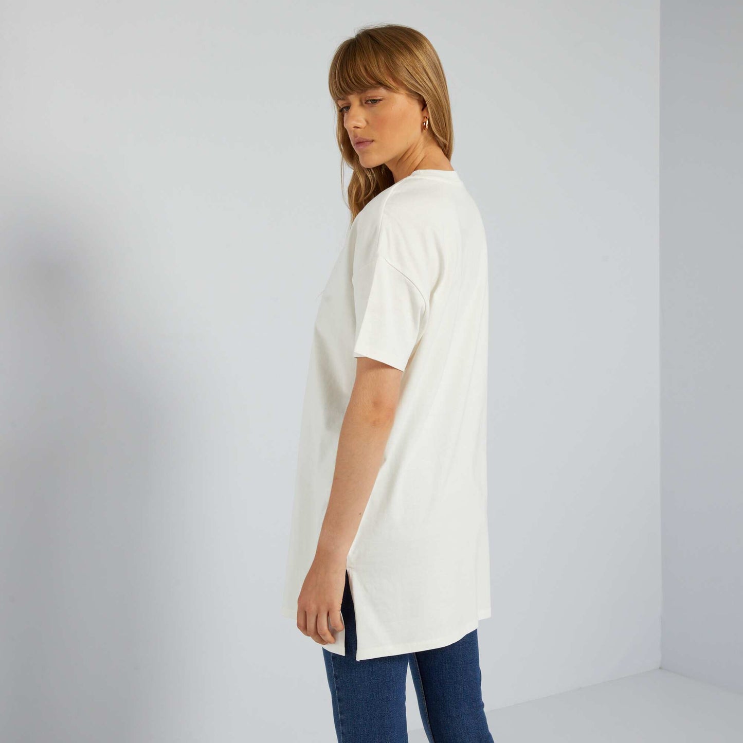 T-shirt uni manches courtes Blanc