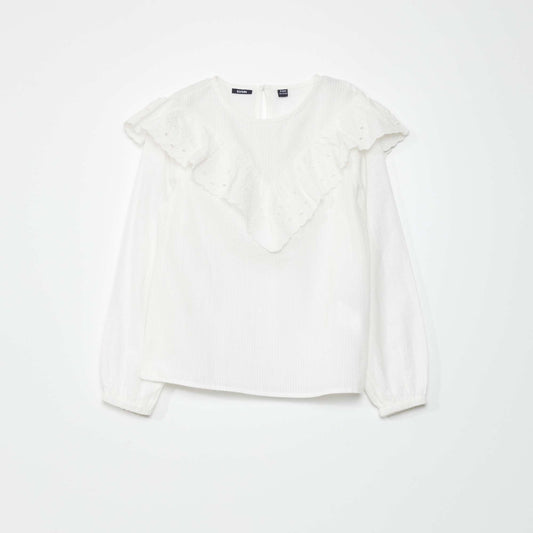 Blouse volants blanc