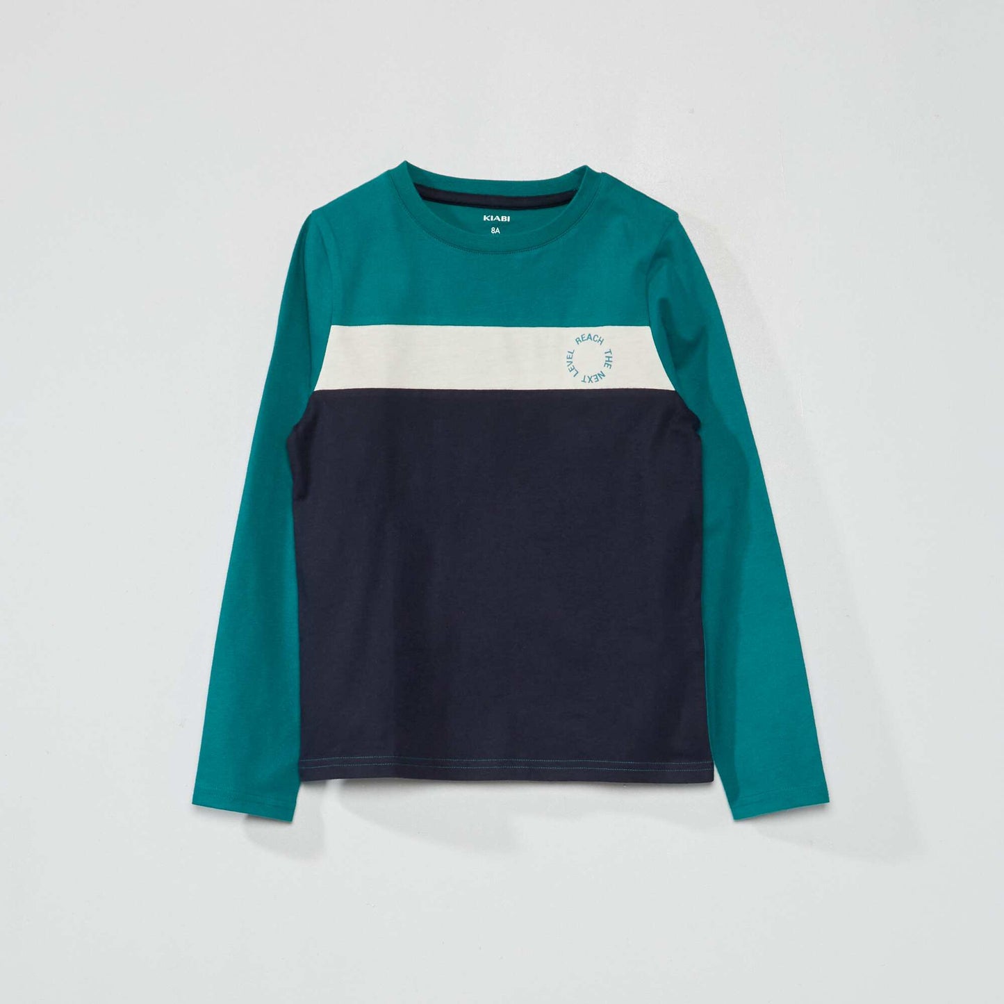 Tee-shirt color-block manches longues Vert