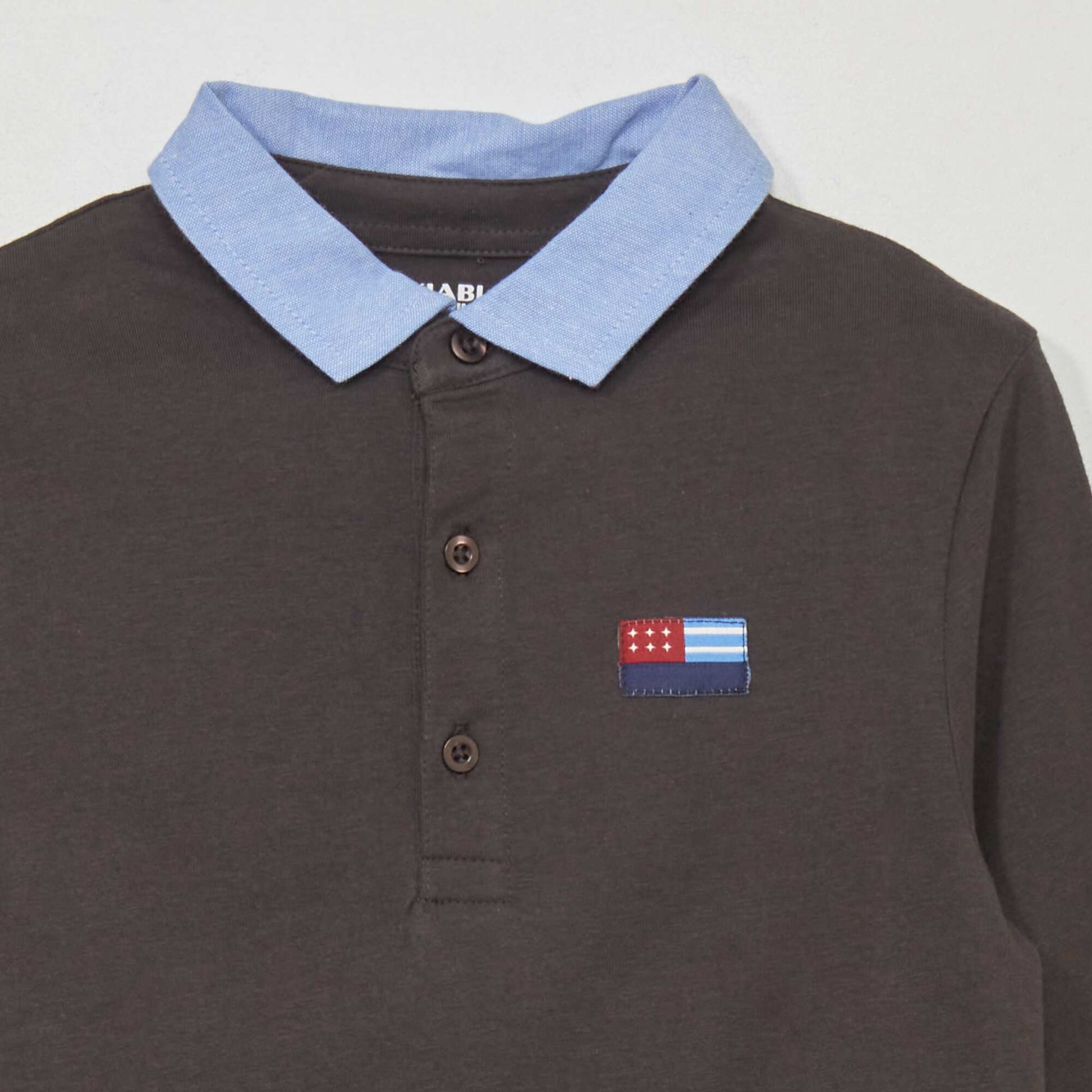 Polo manches longues effet 2 en 1 Gris