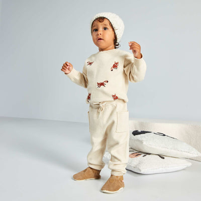 Ensemble pull + pantalon en maille - 2 pi ces Beige