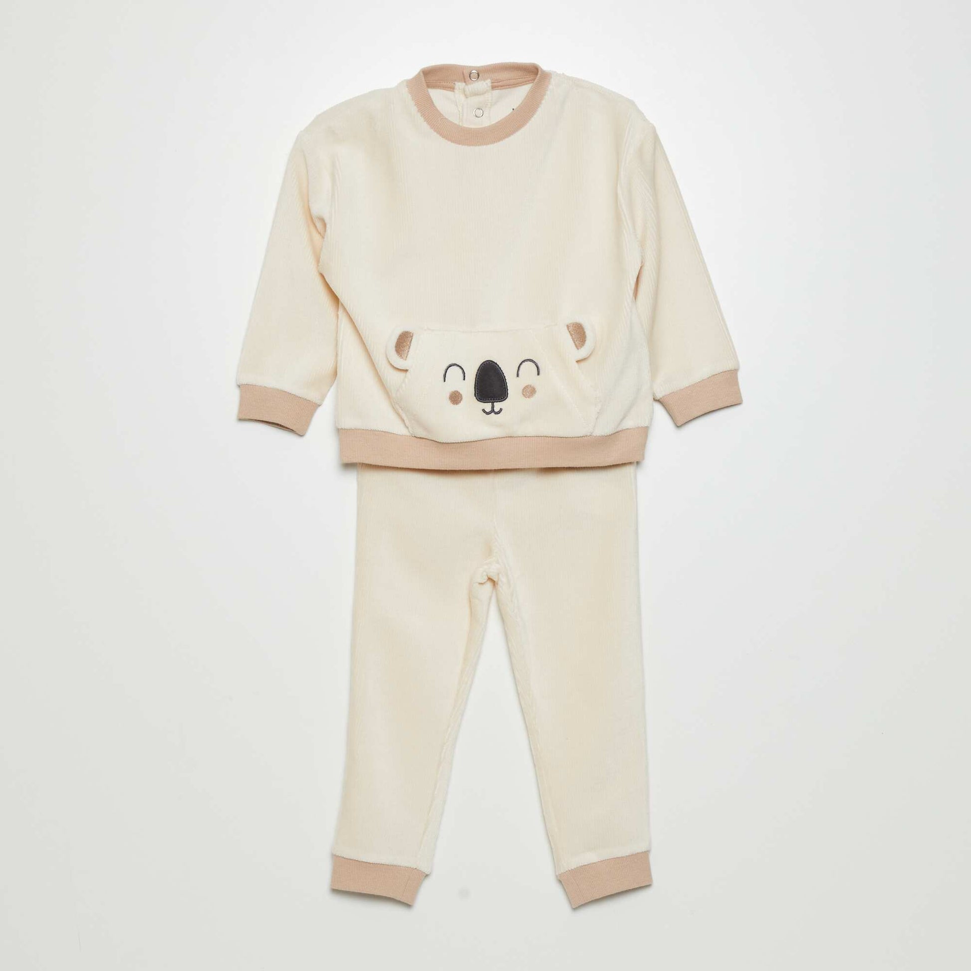 Ensemble de pyjama en velours - 2 pi ces Beige