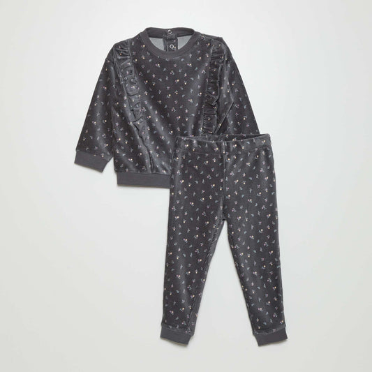 Ensemble de pyjama motif - 2 pi ces Noir