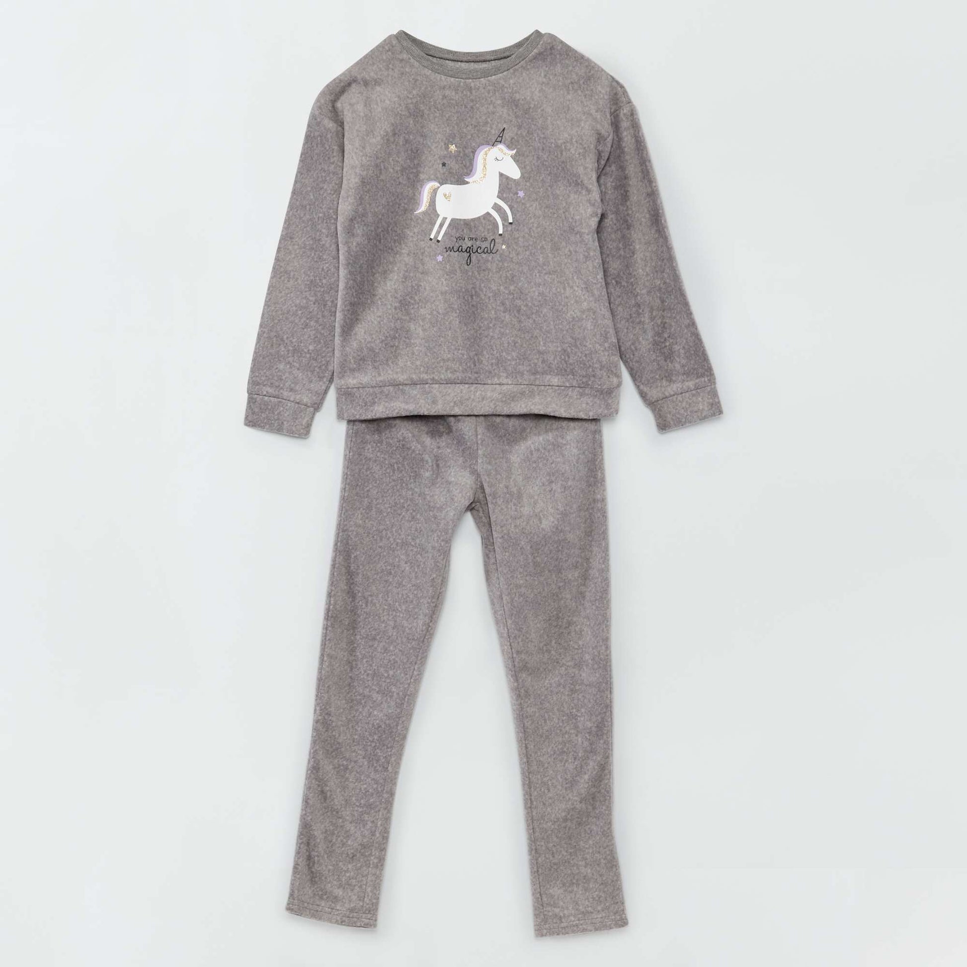 Ensemble pyjama polaire - 2 pi ces Gris