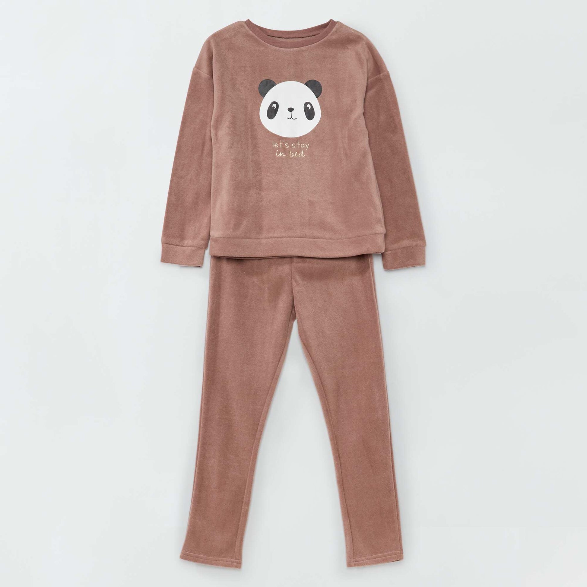 Ensemble pyjama polaire - 2 pi ces Vieux rose