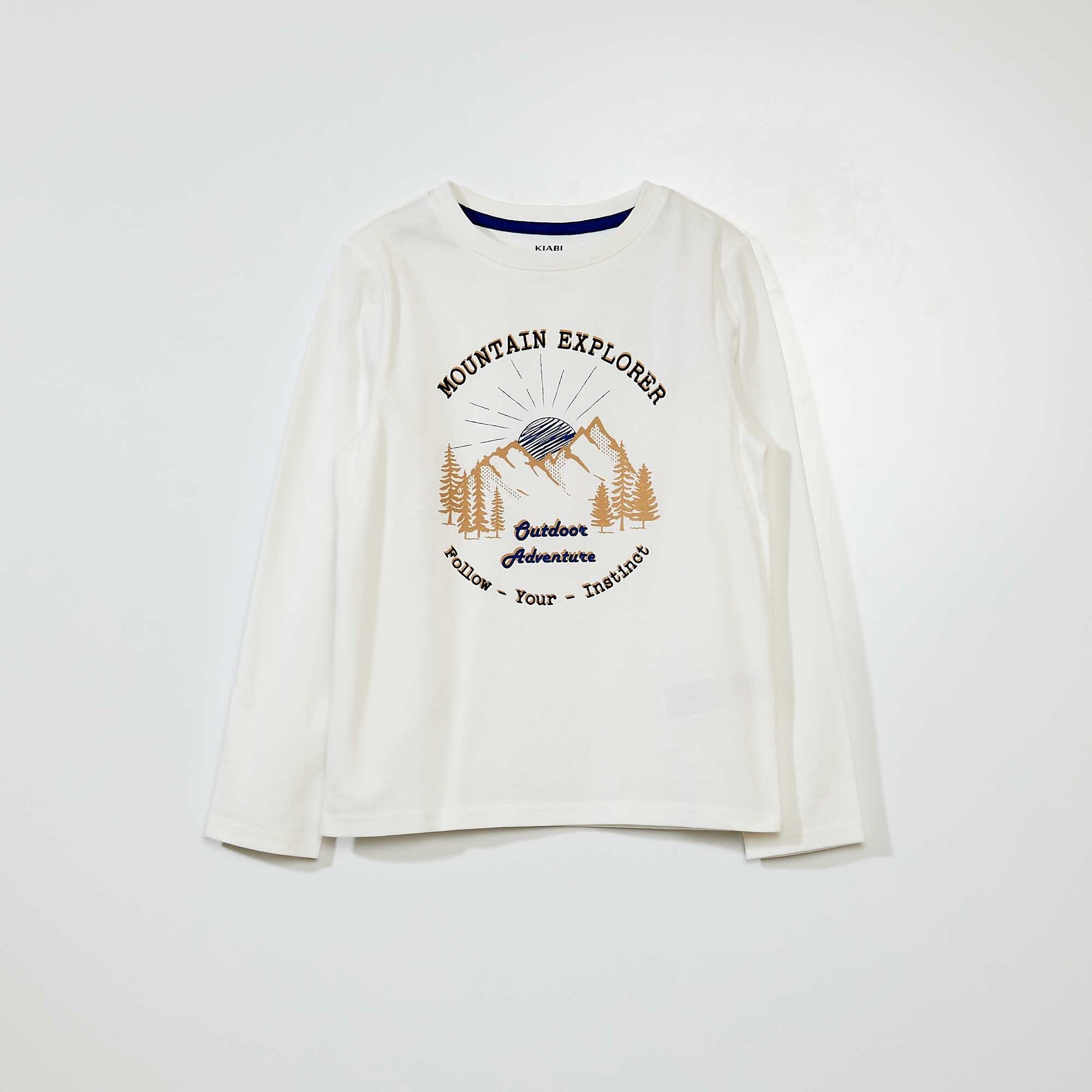 T-shirt en jersey manches longues Blanc
