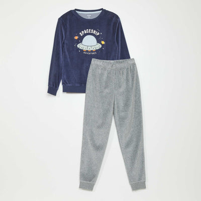 Pyjama le velours - 2 pi ces Bleu