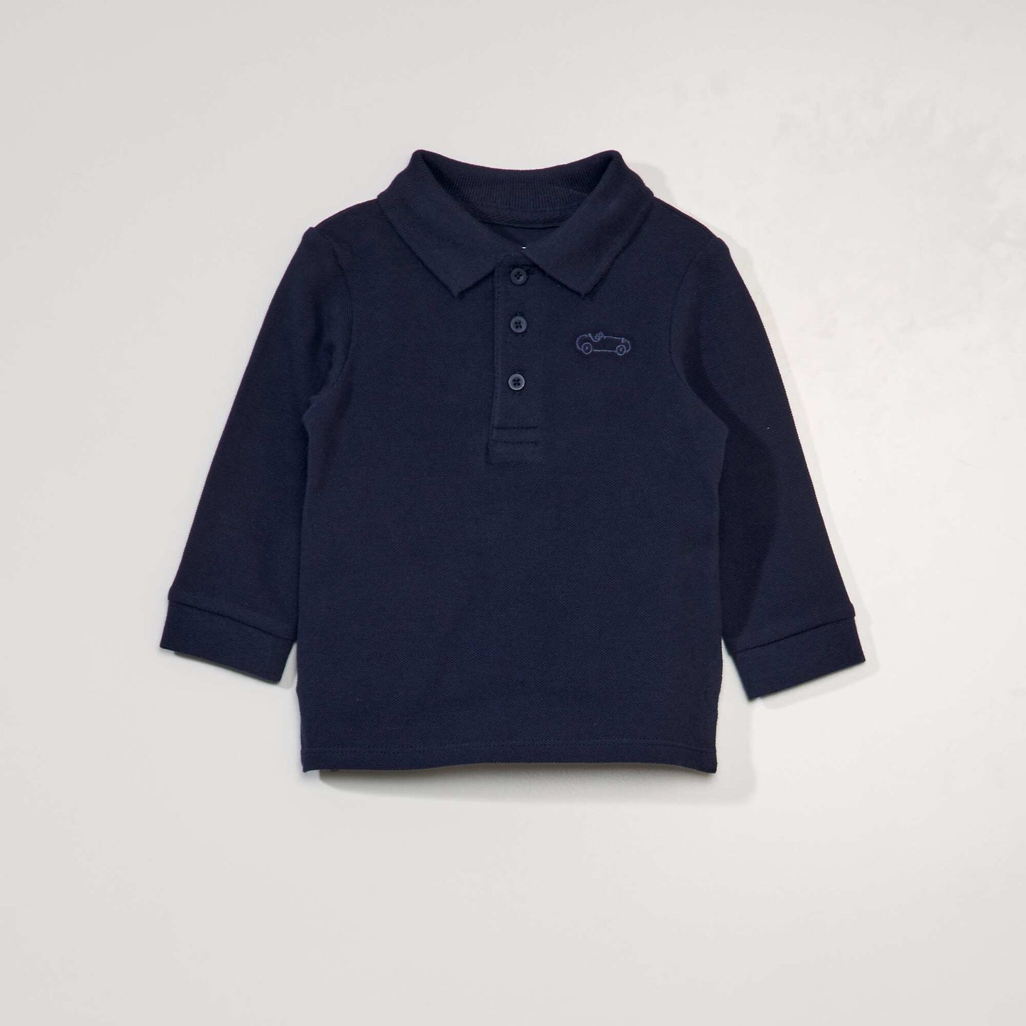 Polo en maille piqu e Bleu marine