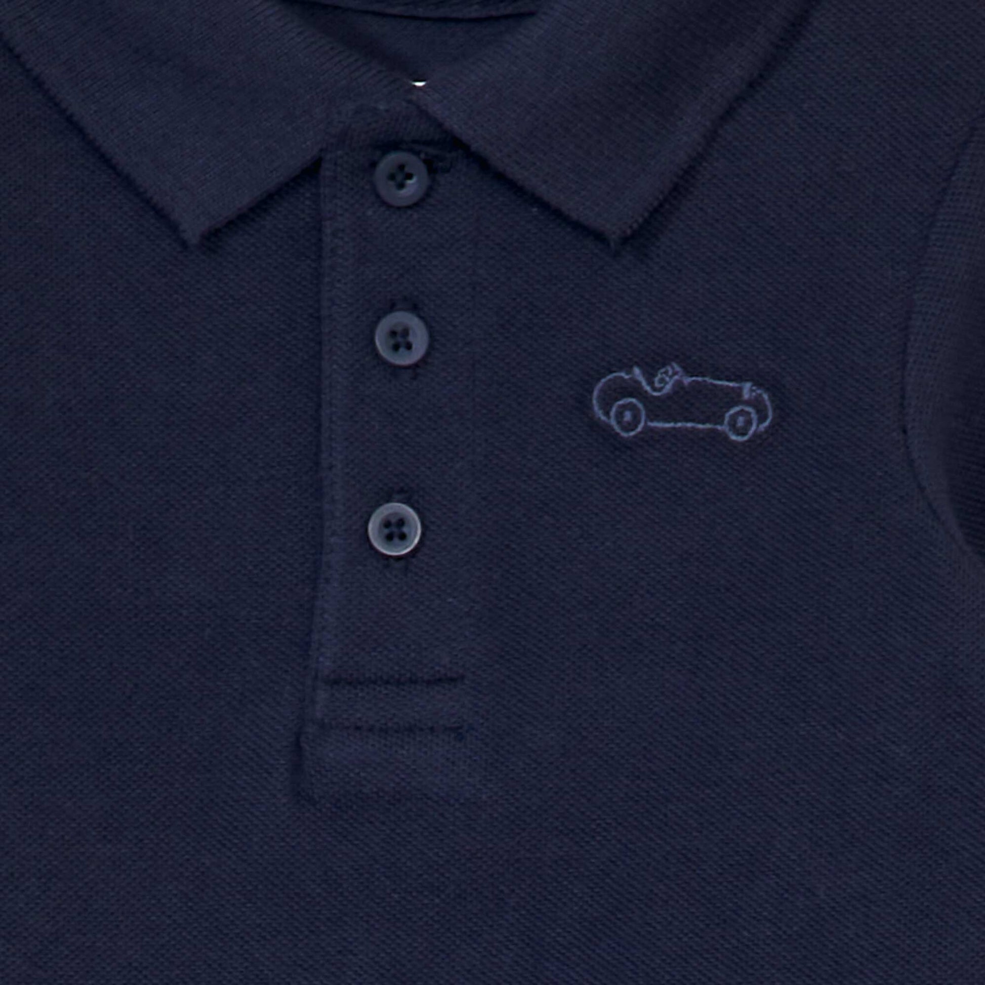 Polo en maille piqu e Bleu marine