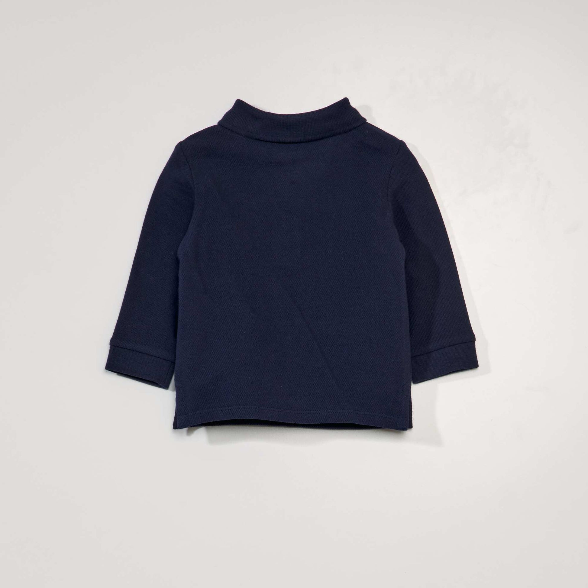 Polo en maille piqu e Bleu marine