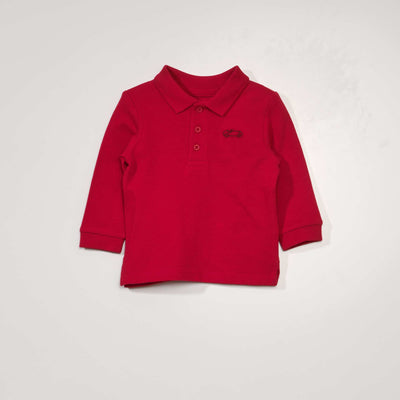 Polo en maille piqu e Rouge