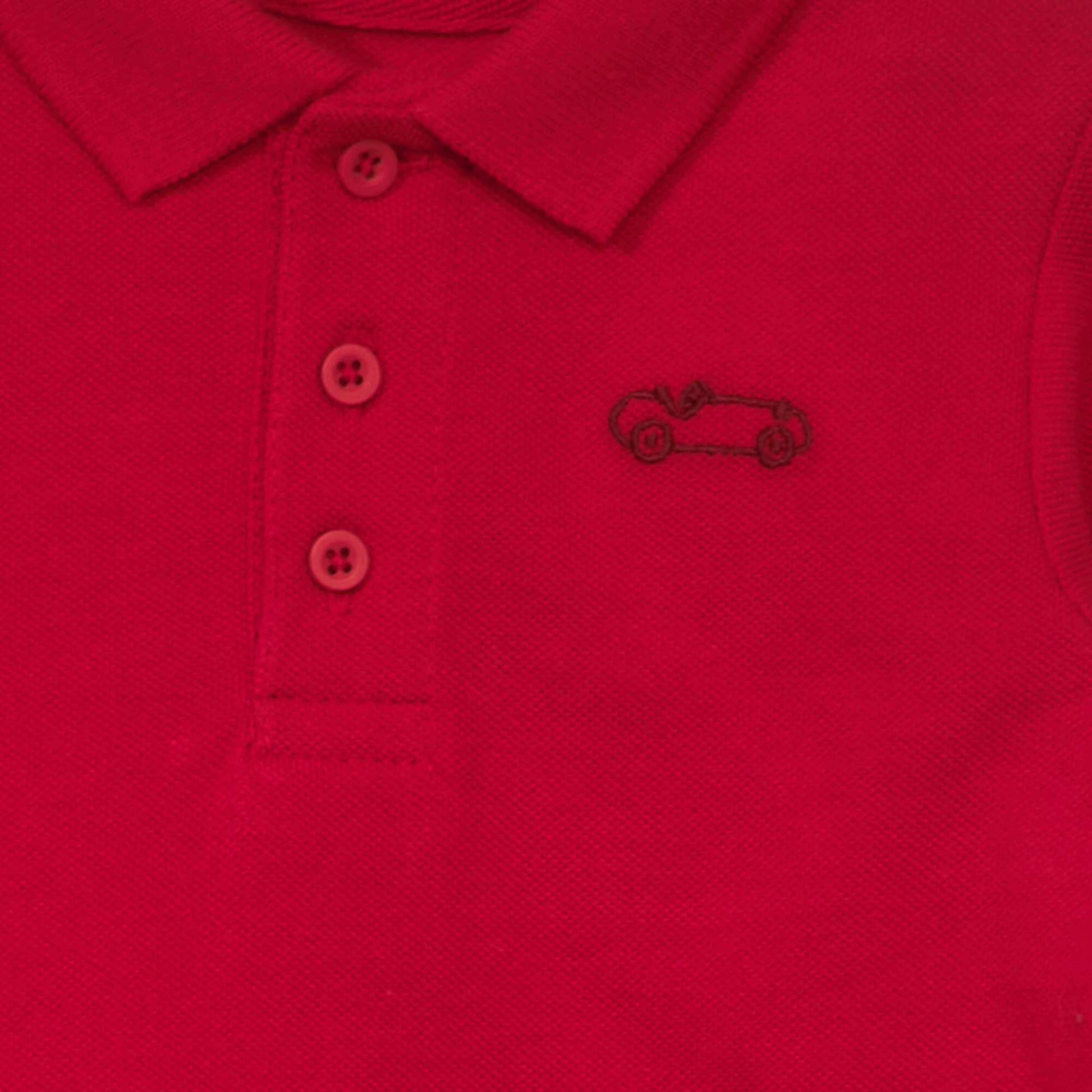 Polo en maille piqu e Rouge
