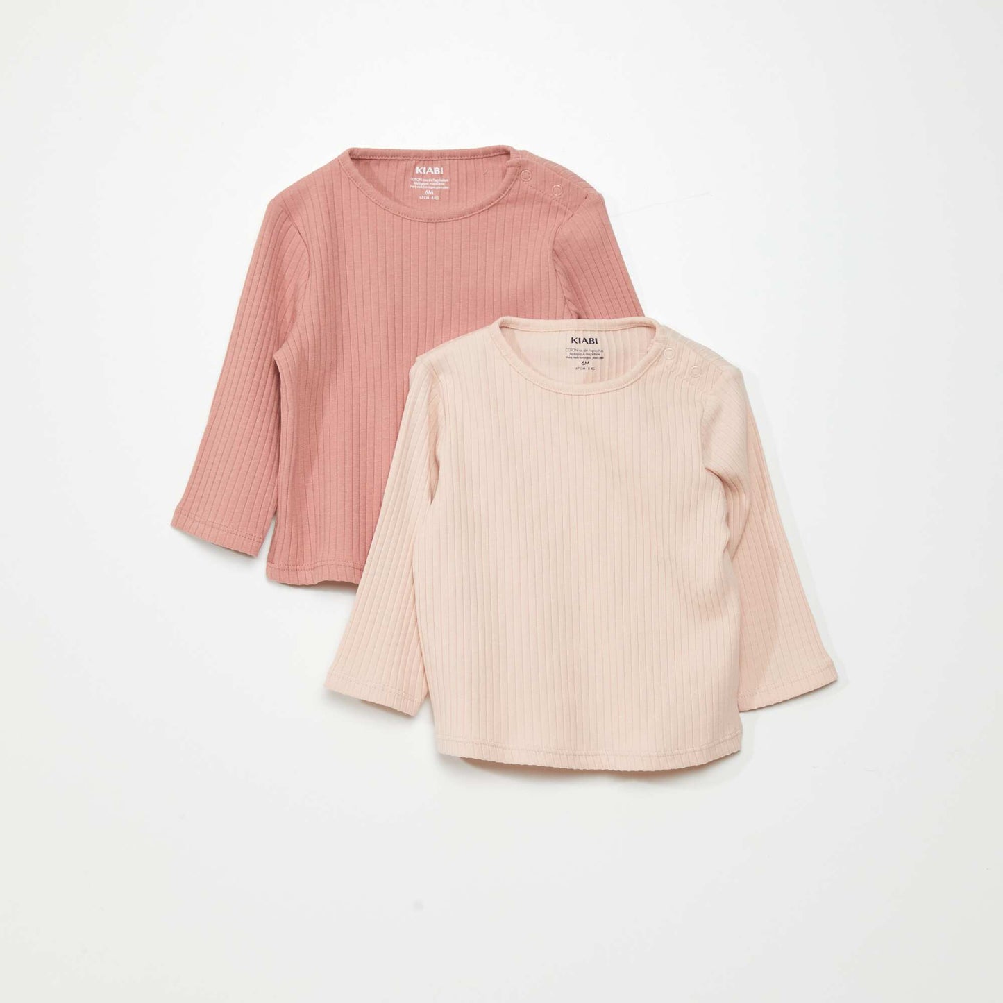 Lot de 2 t-shirts en jersey c tel Vieux rose/rose