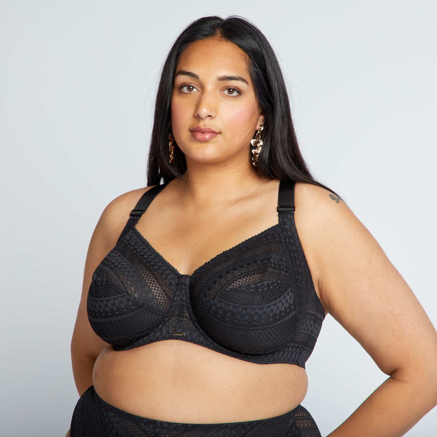 Soutien-gorge en dentelle dos nageur noir