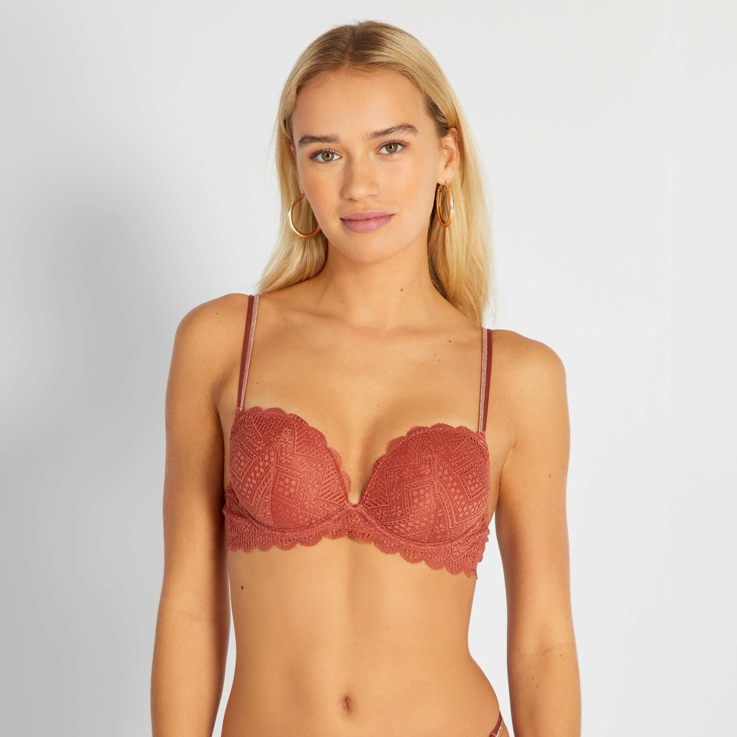 Soutien-gorge push-up dentelle Ocre