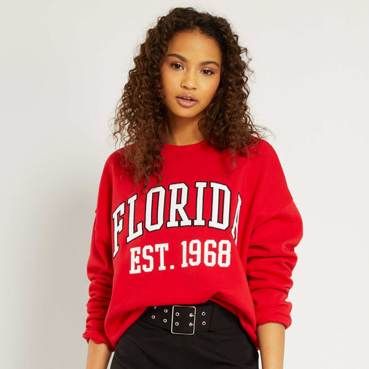 Sweat oversize en molleton Rouge