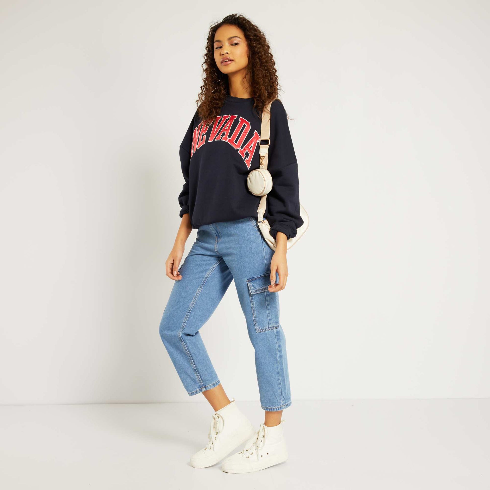 Sweat oversize en molleton Bleu