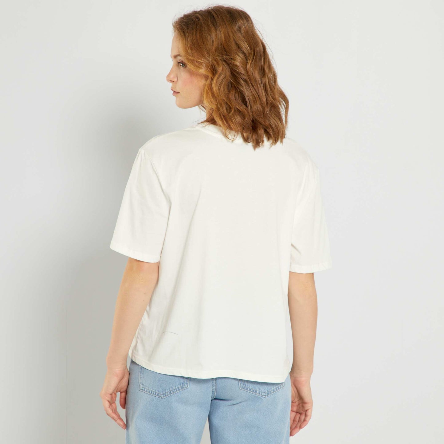 T-shirt 'Amour' col rond blanc