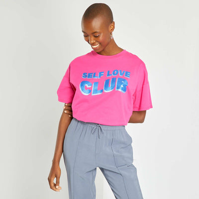 T-shirt manches courtes avec imprim Rose