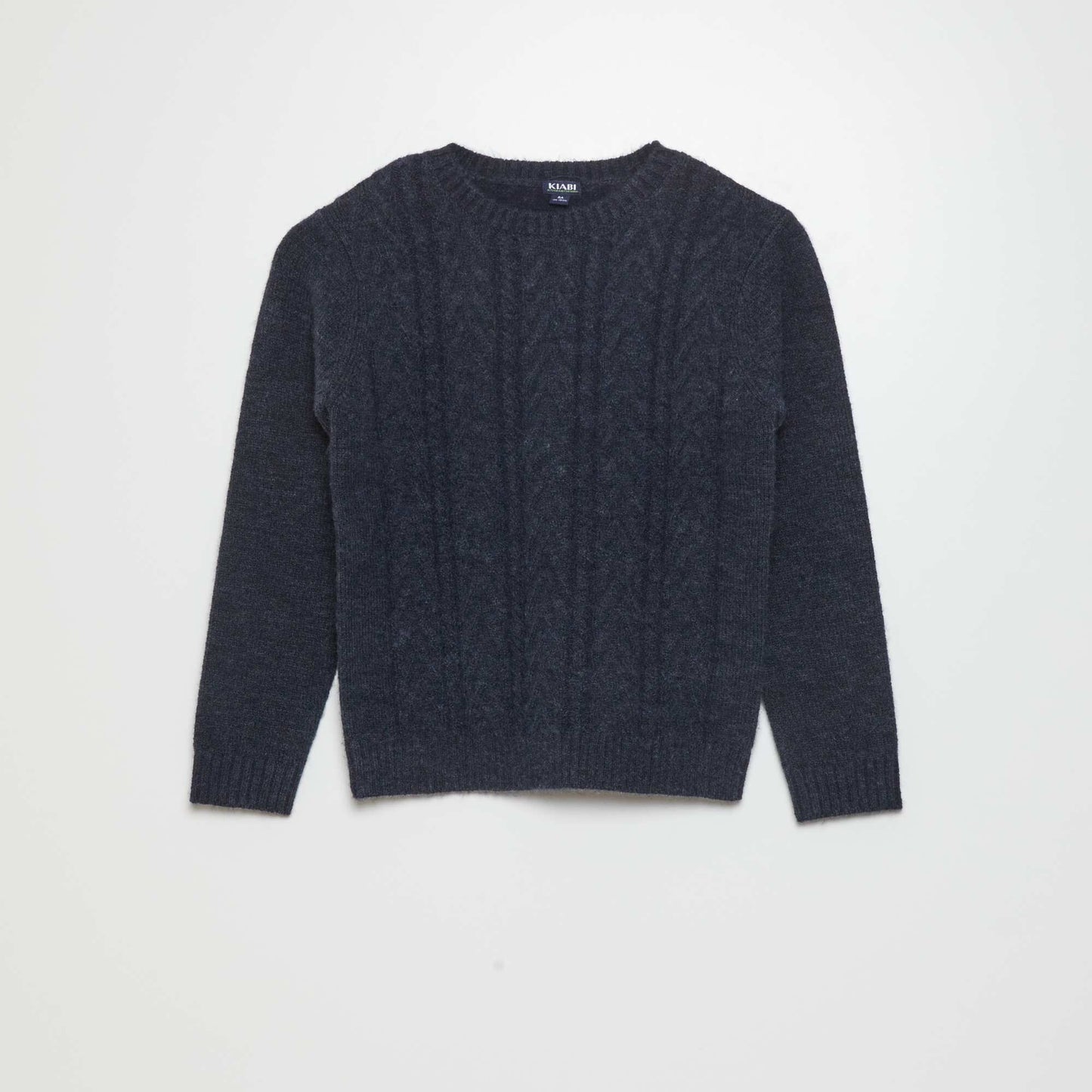 Pull en maille torsad e bleu