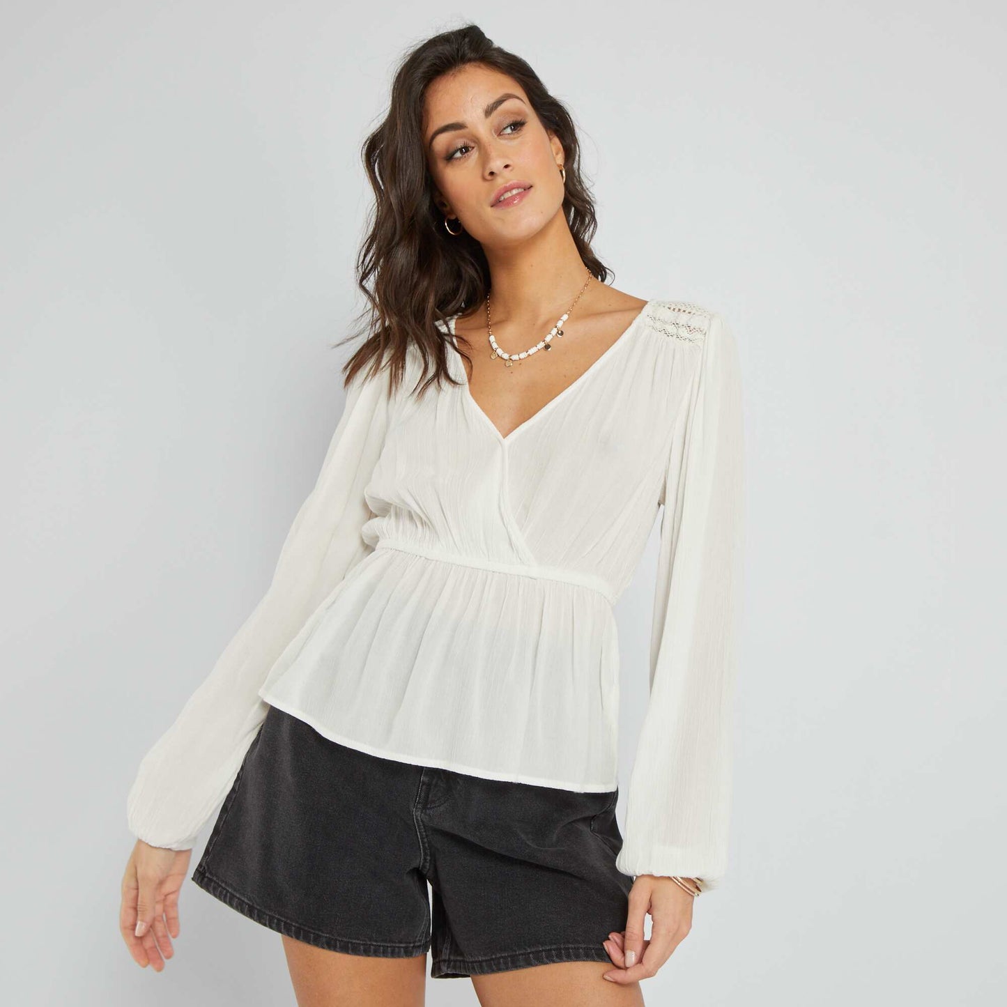 Blouse manches longues Blanc