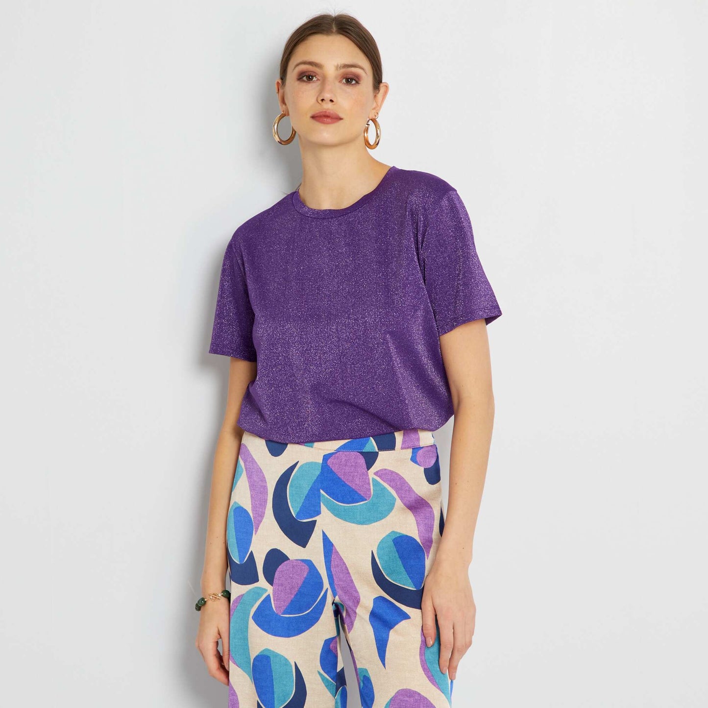 T-shirt col rond iris Violet