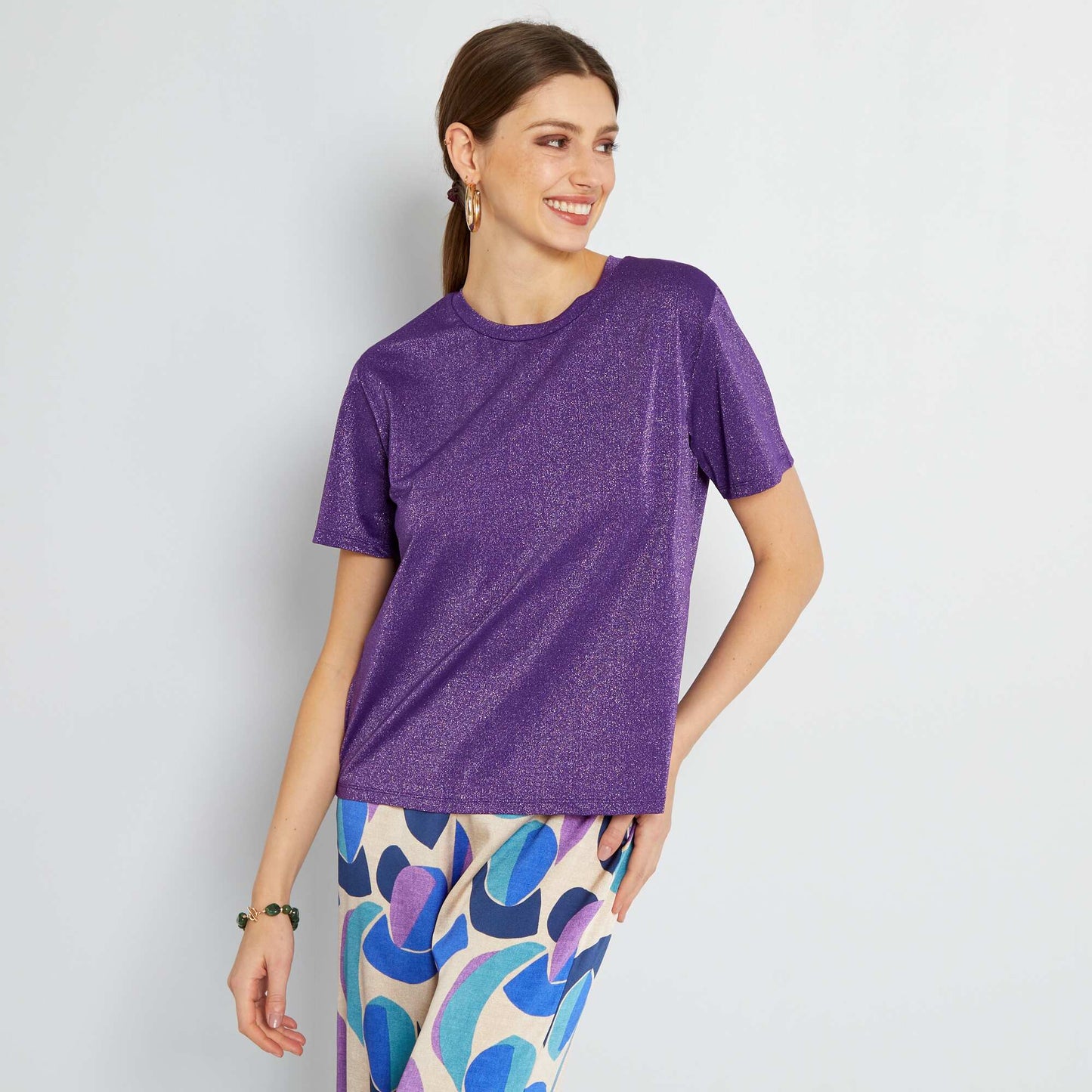 T-shirt col rond iris Violet