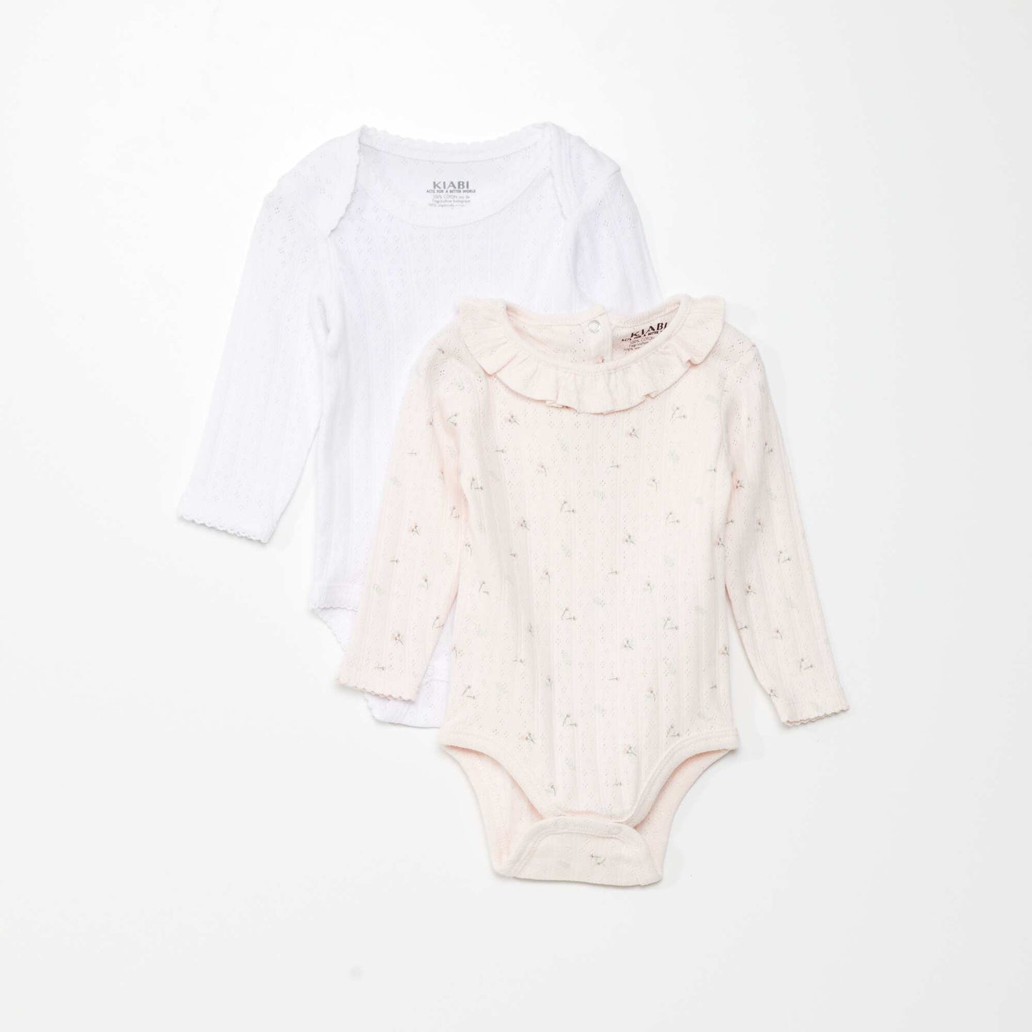 Lot de 2 bodies Rose/blanc