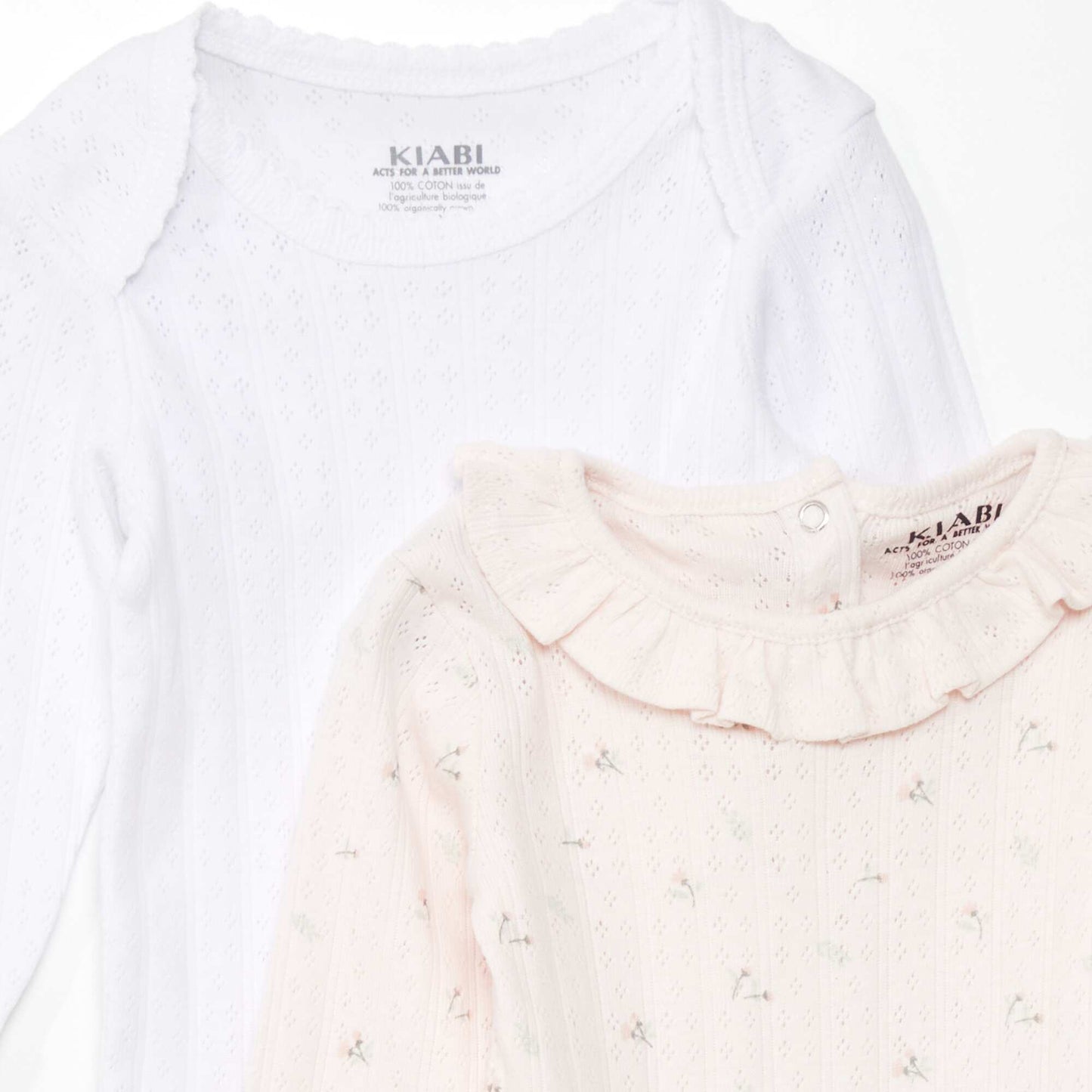 Lot de 2 bodies Rose/blanc