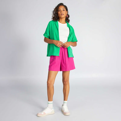 Chemisier en double gaze de coton Vert