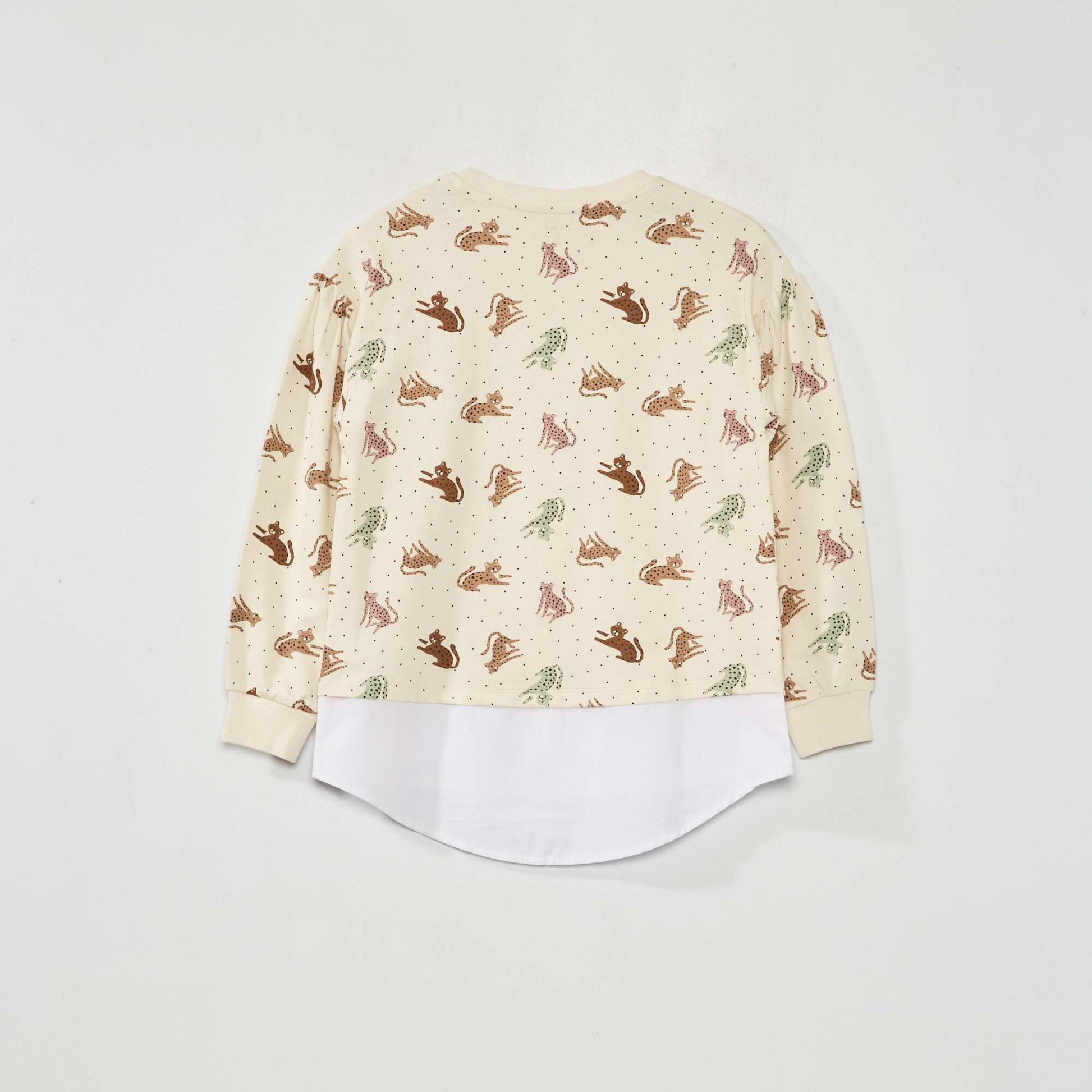 T-shirt en maille jersey effet 2 en 1 Ecru