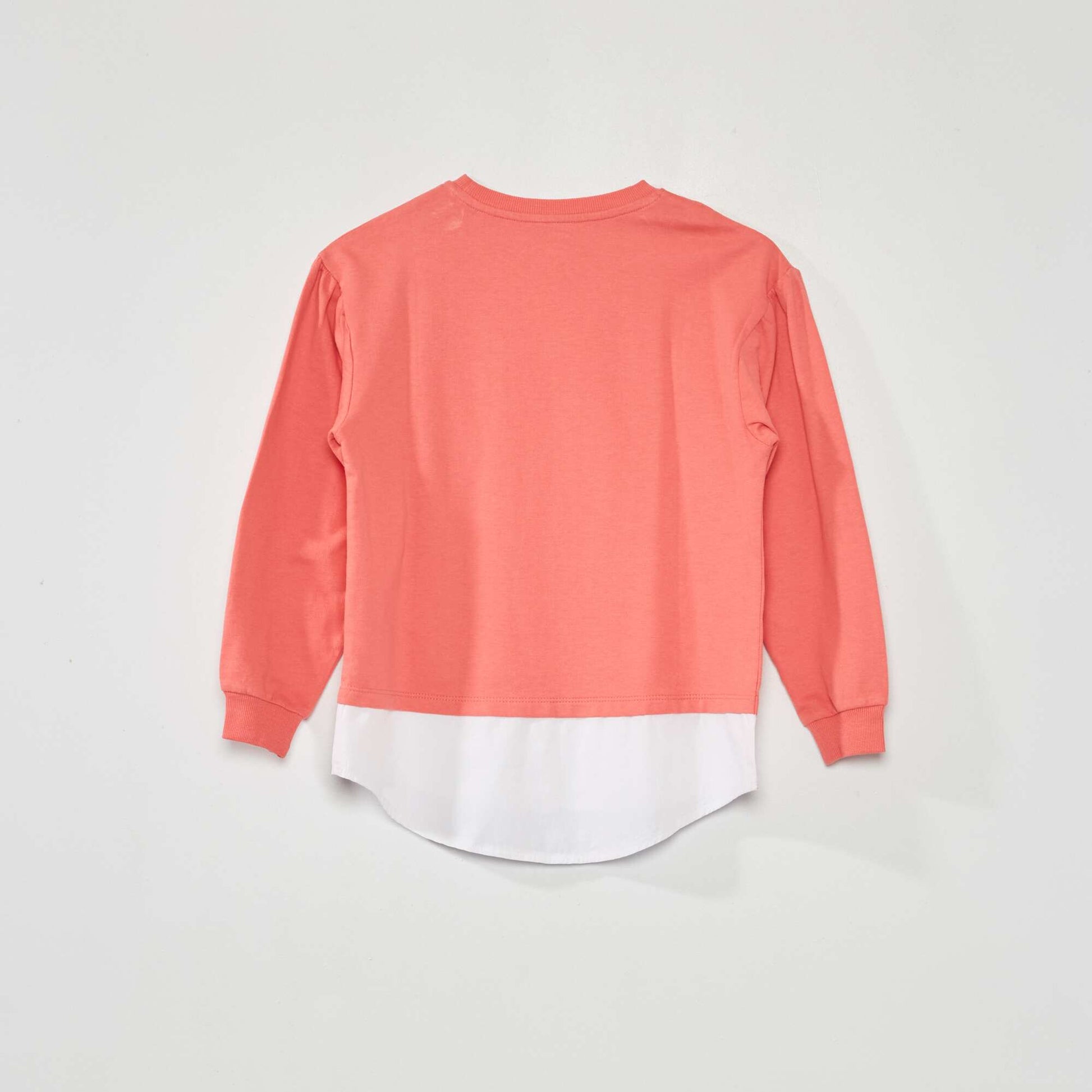 T-shirt en maille jersey effet 2 en 1 Rose