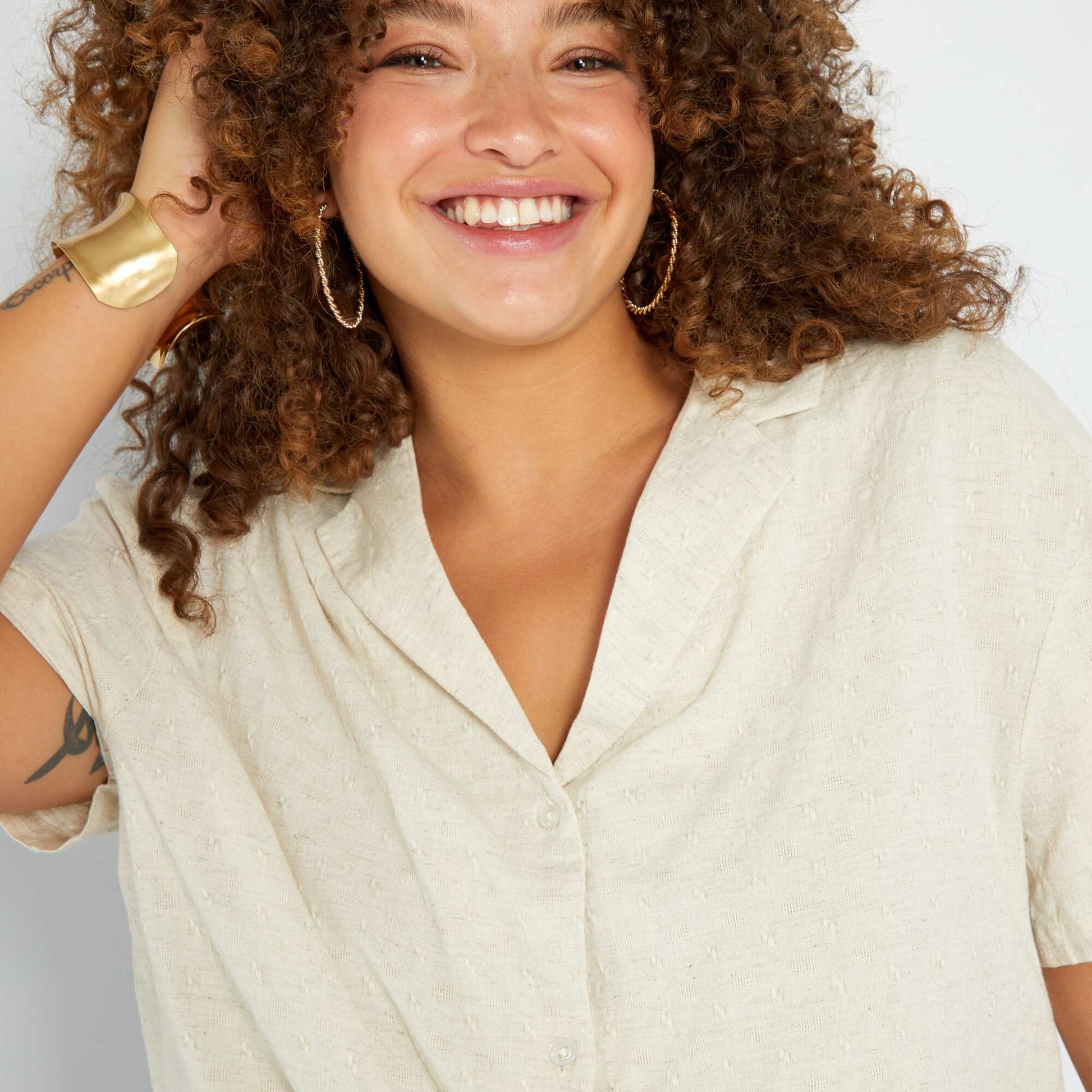 Blouse manches courtes BEIGE
