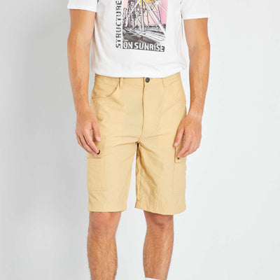 Bermuda en toile parachute Taupe