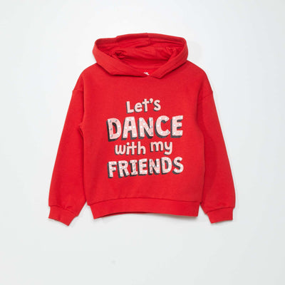 Sweat capuche en molleton Rouge