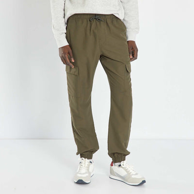 Pantalon droit avec poches cargos Kaki