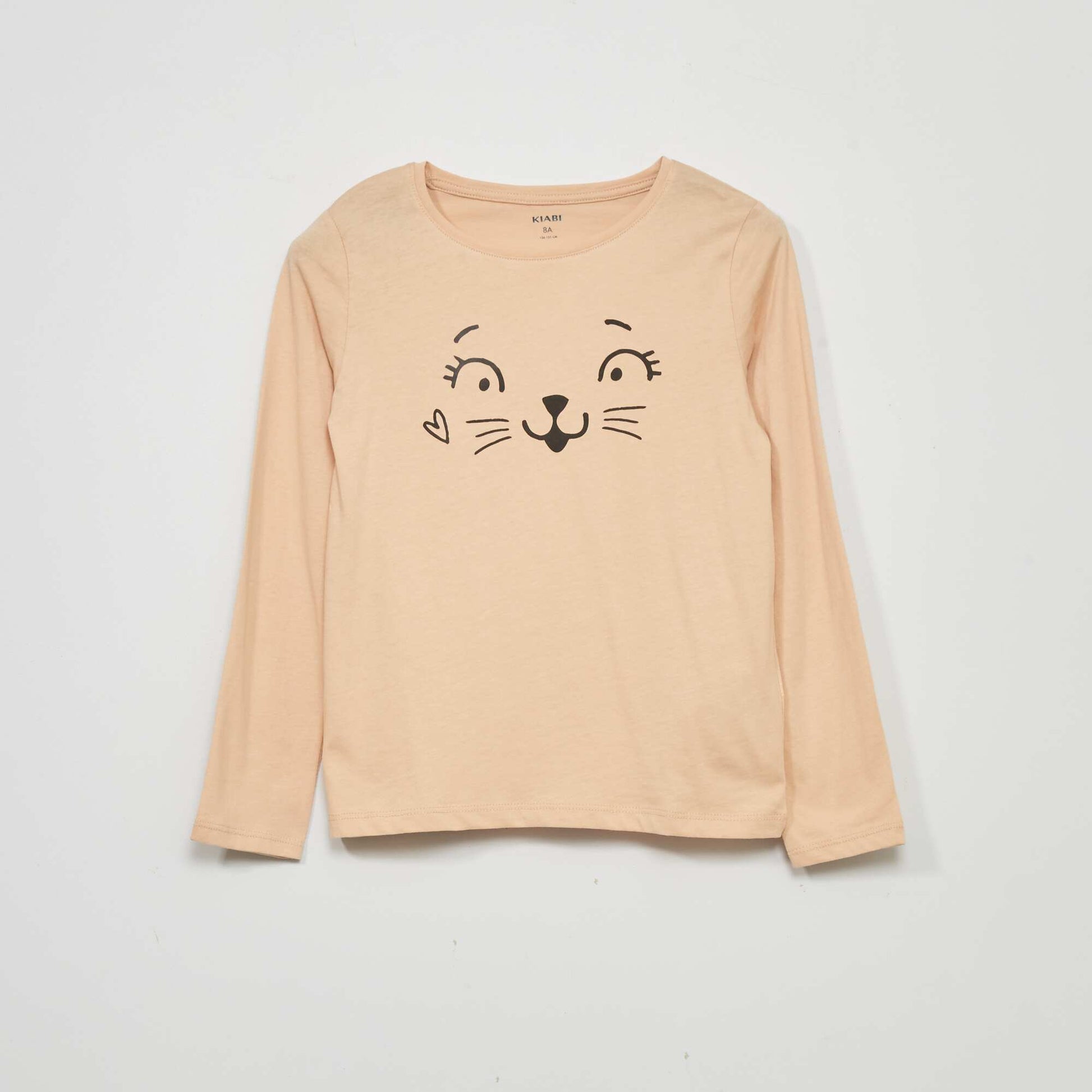 T-shirt manches longues avec imprim Beige