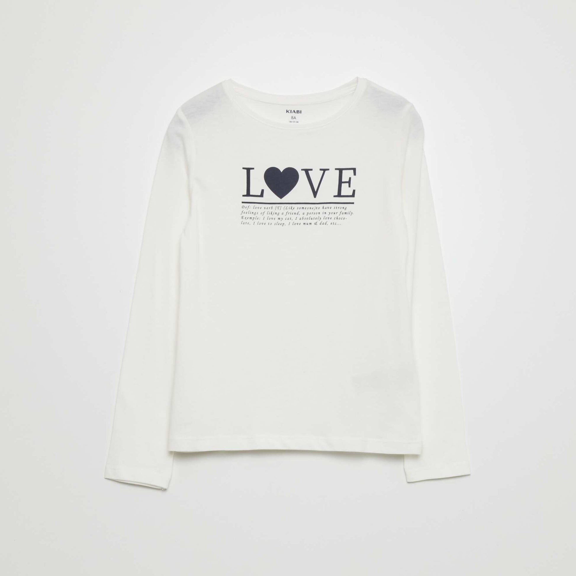 T-shirt manches longues avec imprim Blanc