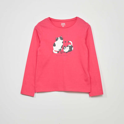 T-shirt manches longues Rose