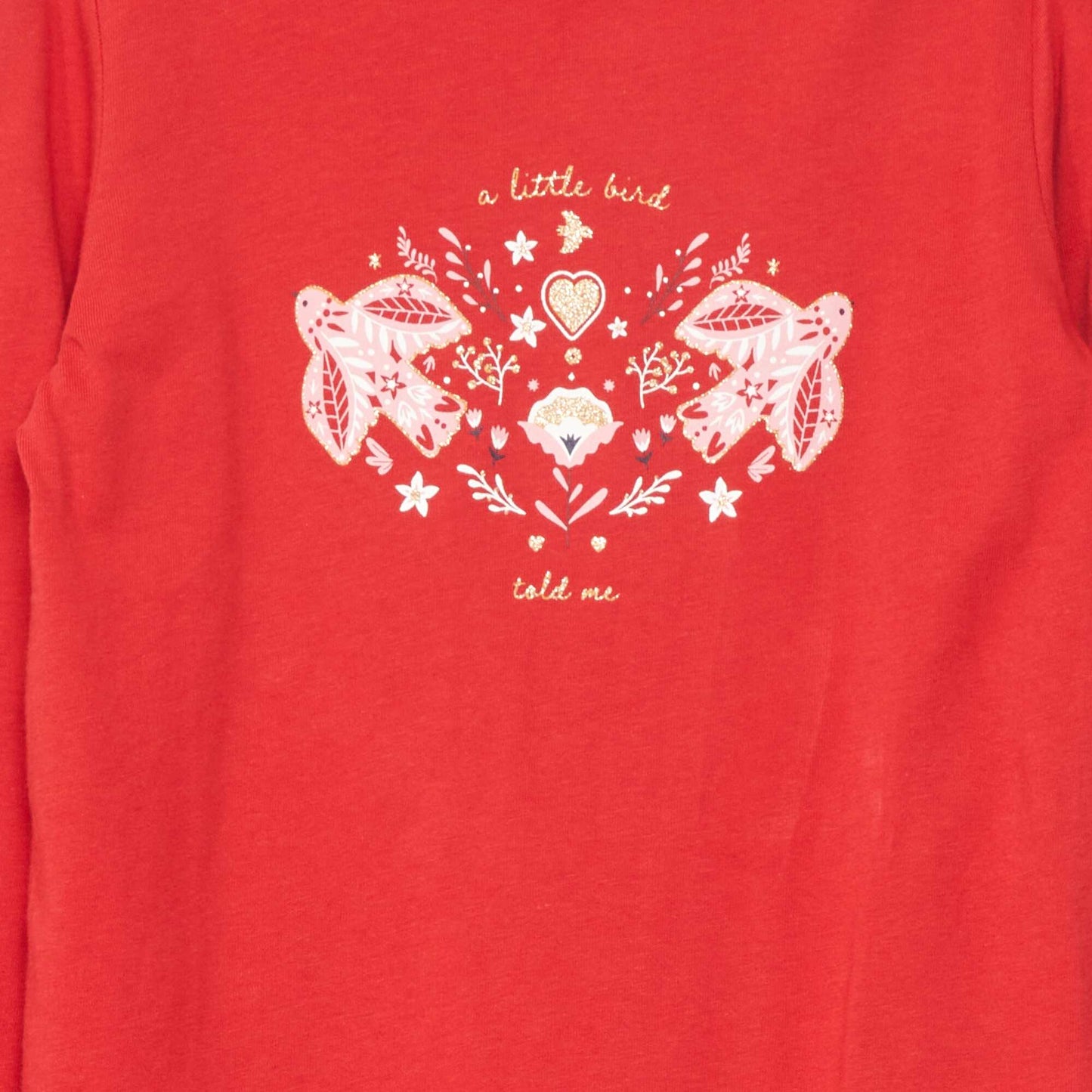 T-shirt imprim manches longues Rouge