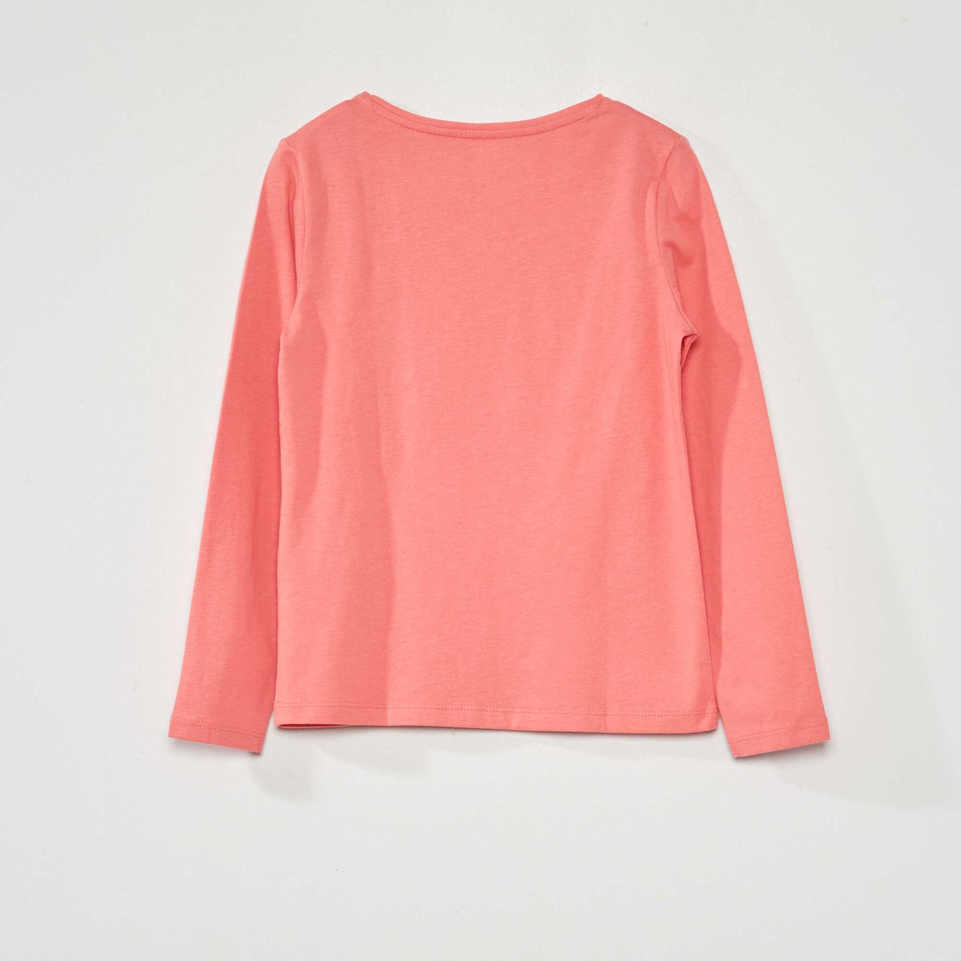 T-shirt imprim manches longues Rose