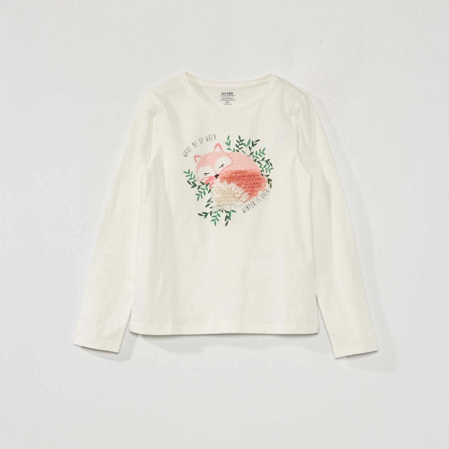 T-shirt imprim manches longues Bleu