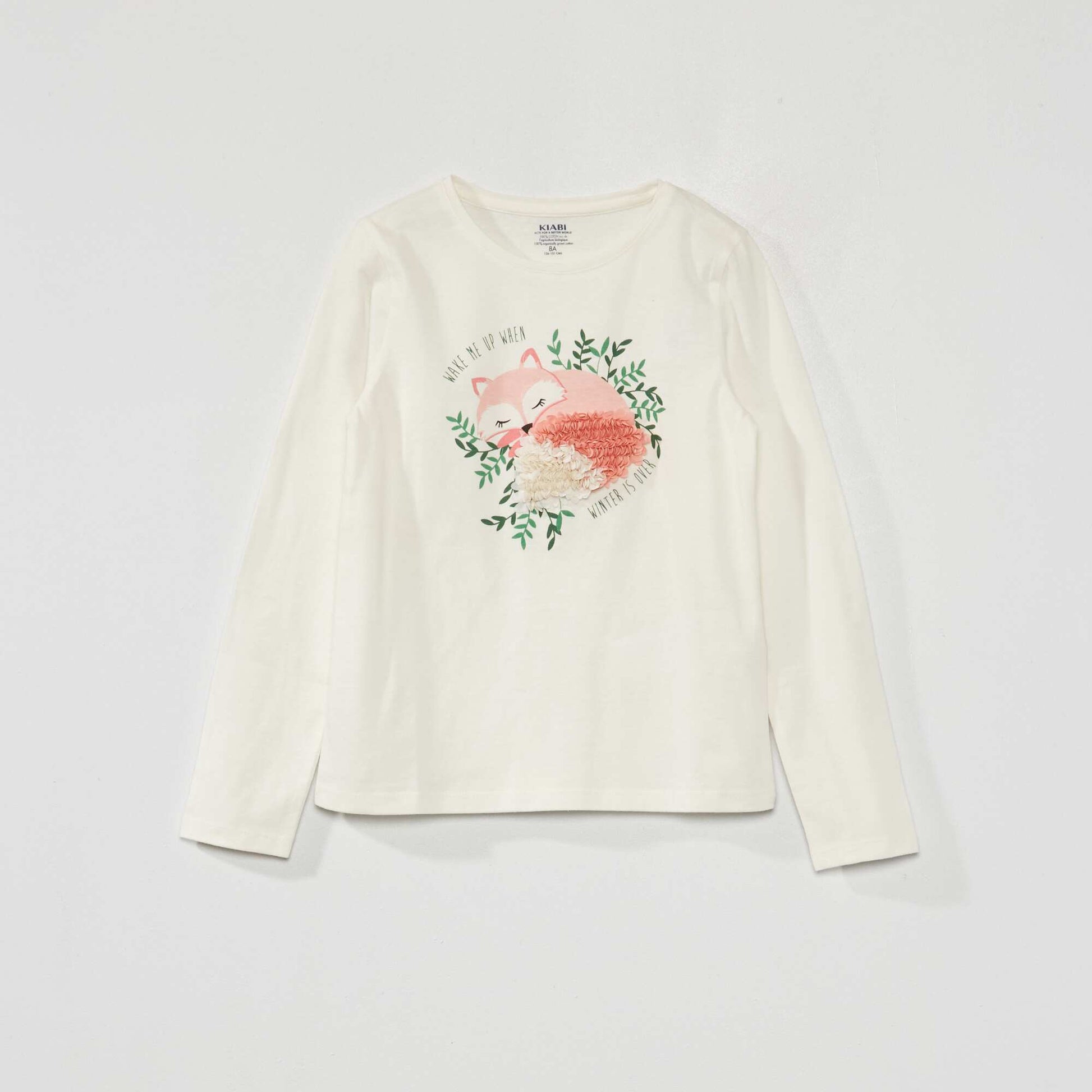 T-shirt imprim manches longues Bleu